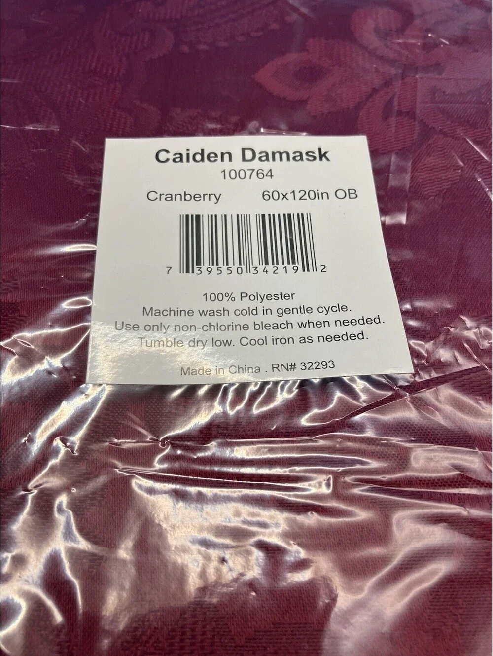 NEW Caiden Red (Cranberry) Oblong Tablecloth 60x120” Beautiful Pattern